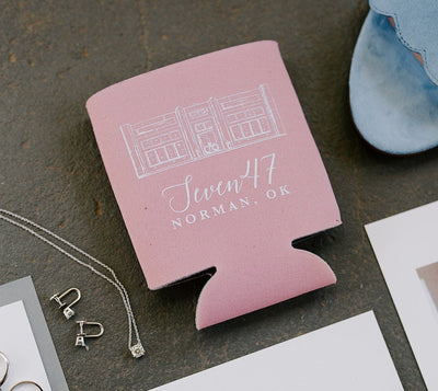 Wedding Venue Illustration Can Coolers