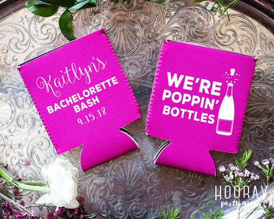 We're Poppin Bottles Custom Neoprene Wedding Can Coolers, #2040