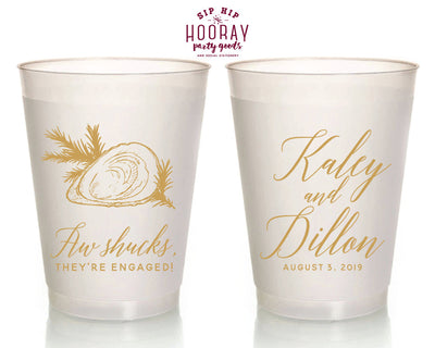 Aw Shucks! Beach Wedding Frosted Cups #2046