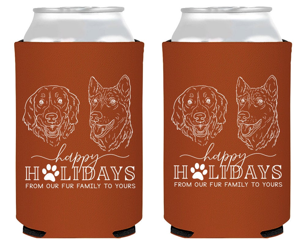 Happy Holidays Pet Portrait Can Coolers #2087