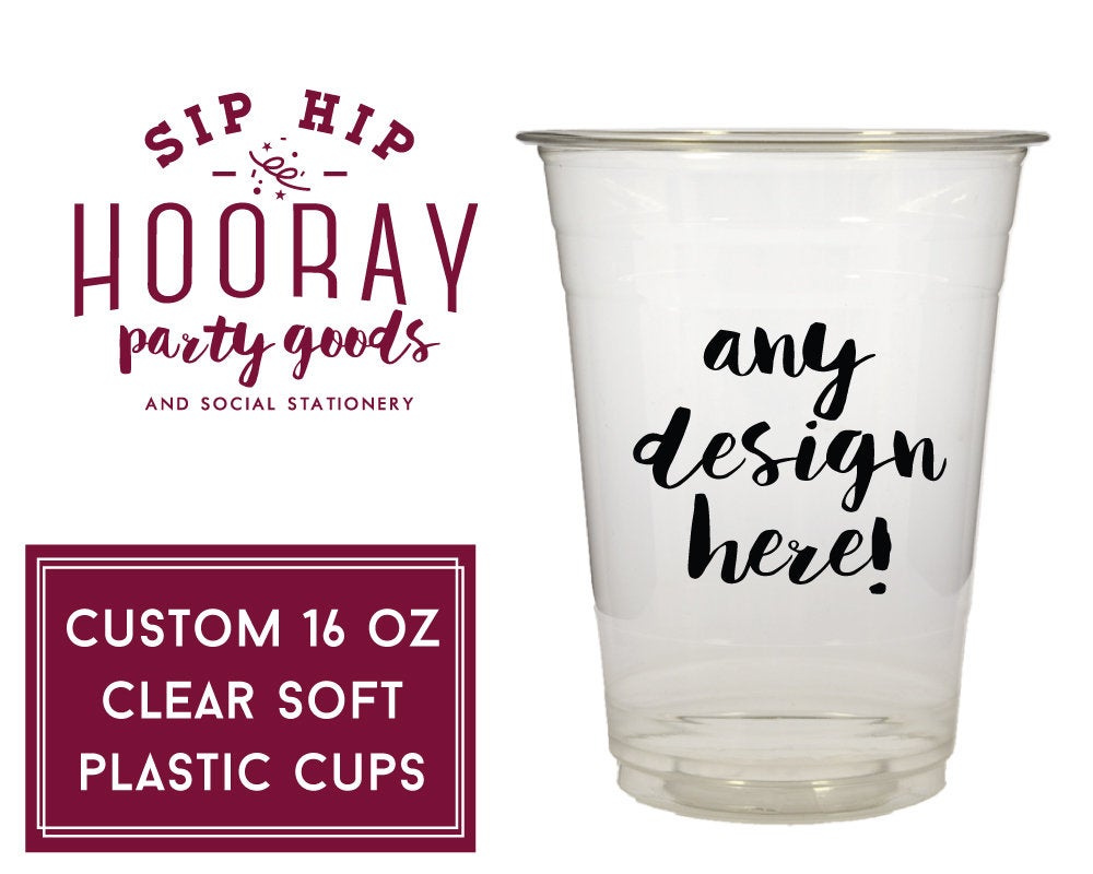 Custom Clear Plastic Cups – Easy To Personalize - Cup of Arms