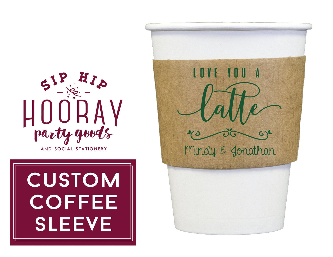 Love you a Latte Coffee Cup Sleeves