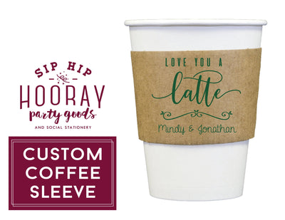 Love you a Latte Coffee Cup Sleeves