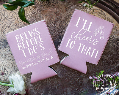 Brews Before I Do's Wedding Rehearsal Neoprene Can Coolers, #2114