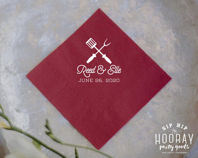 Wedding Barbecue Beverage Napkins #2115