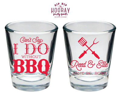 Custom I Do BBQ Wedding Shot Glasses #2115