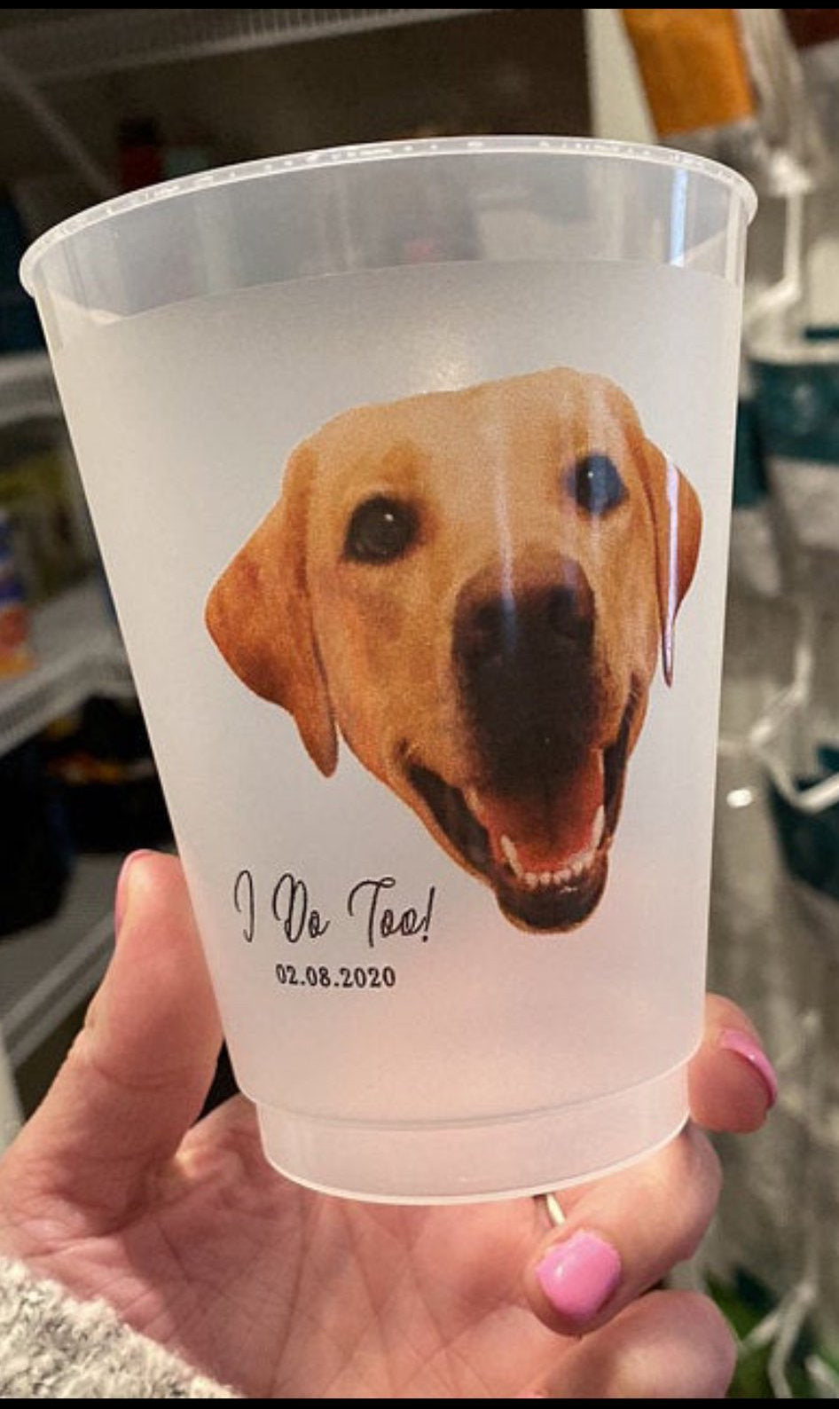 Full Color Dog Photo Frosted Cups