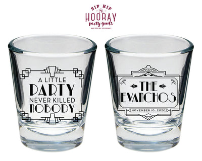 Art Deco Wedding Shot Glass Design #2110