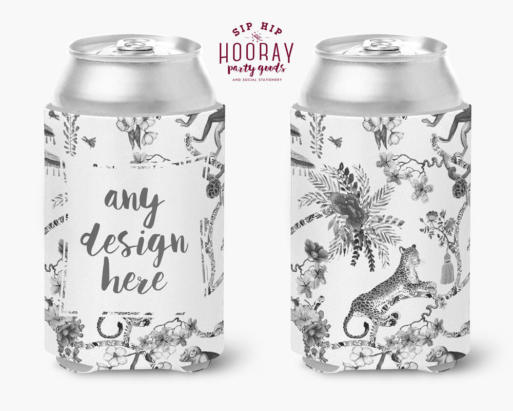 Black and White Jungle Full Color Can Coolers