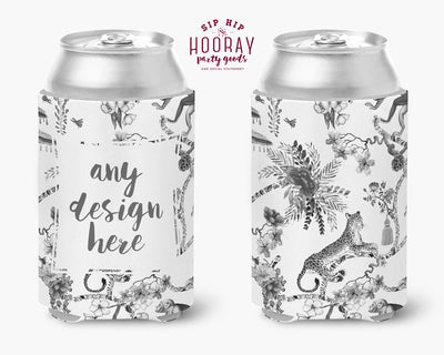 Black and White Jungle Full Color Can Coolers
