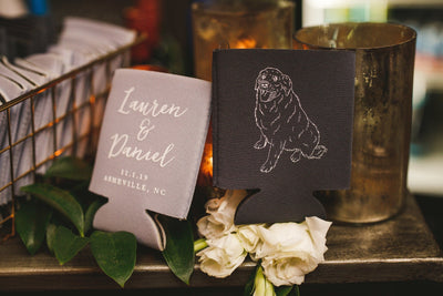Custom Dog Drawing Can Coolers