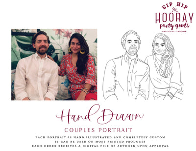 Hand-Drawn Couples Portrait