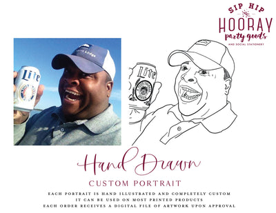 Hand-Drawn Couples Portrait