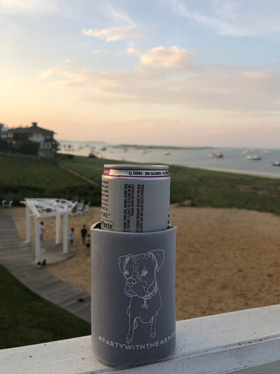 Cat Drawing Wedding Can Coolers