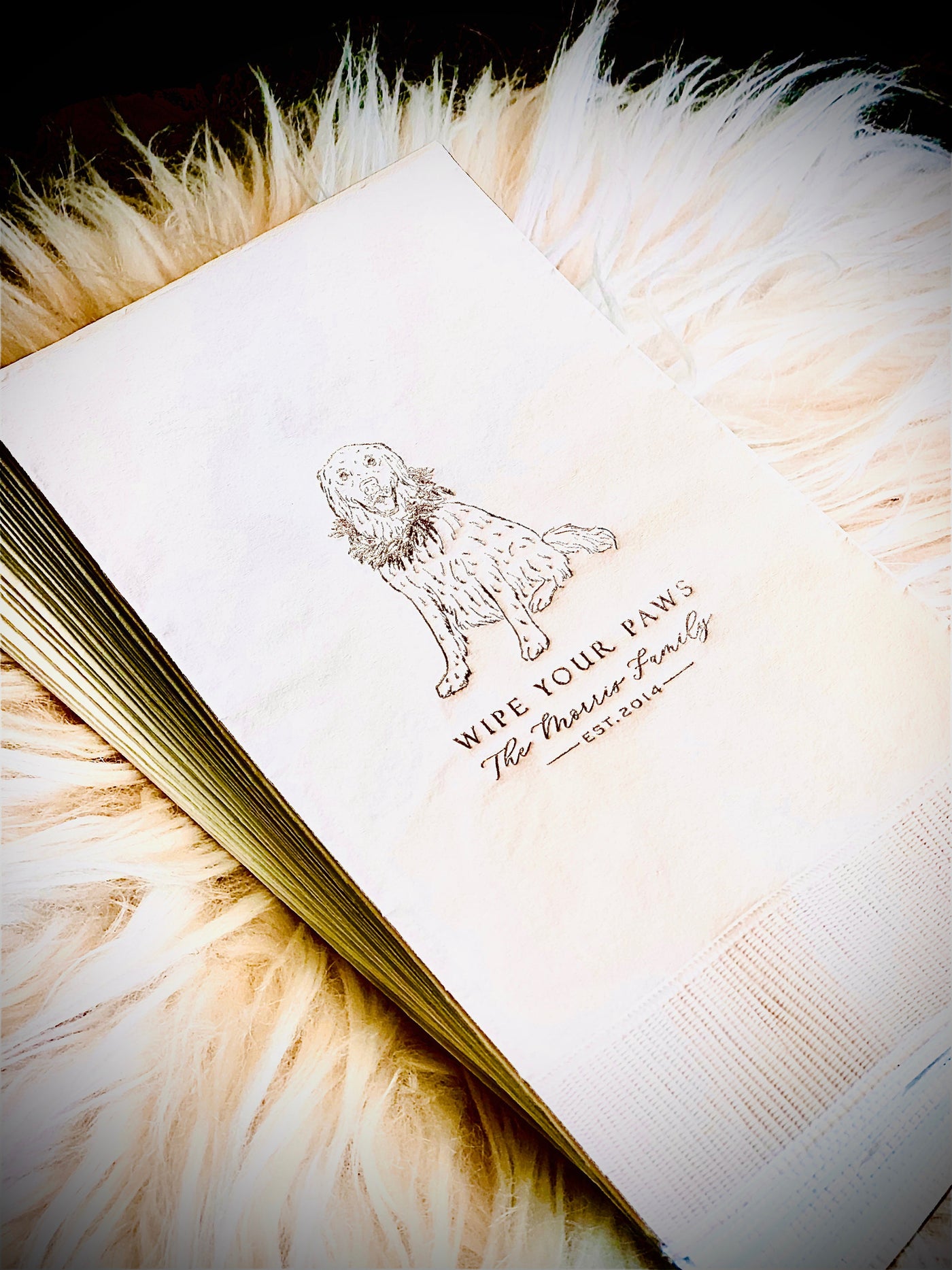 Personalized Pet Sketch Guest Towel Napkin