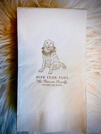 Personalized Pet Sketch Guest Towel Napkin