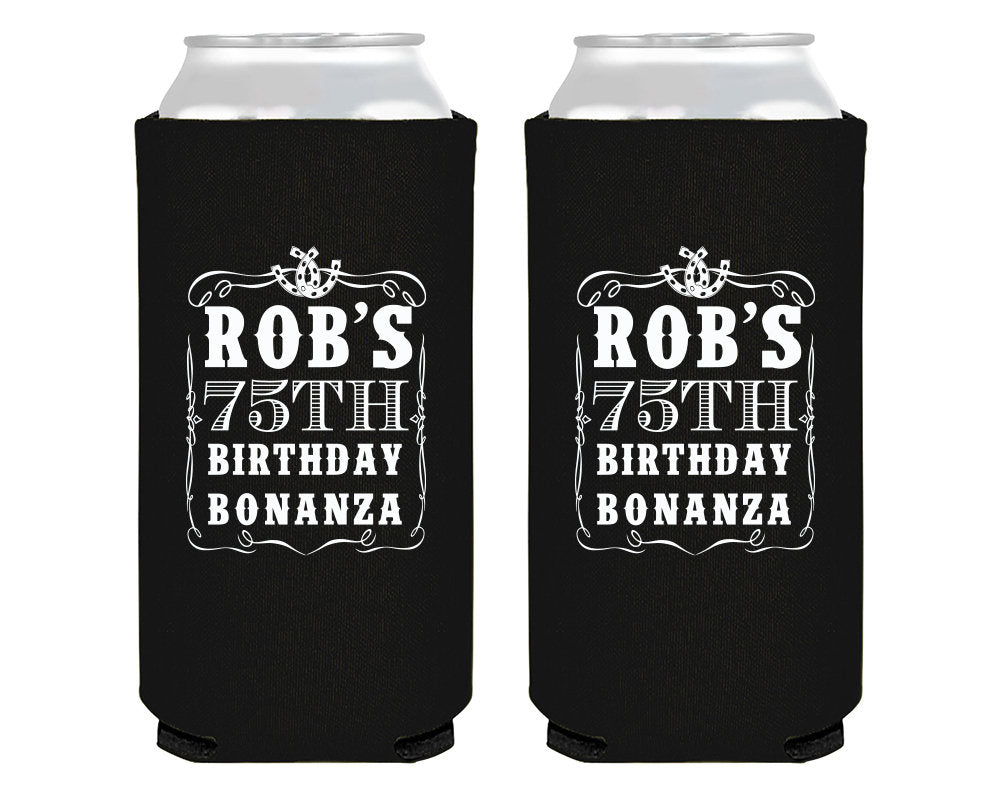 Country Bonanza Birthday Foam Slim Can Cooler Design #2113