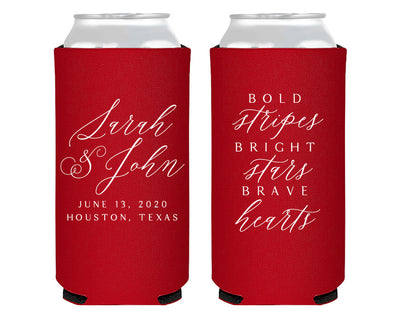 Stars & Stripes Foam Slim Can Coolers #2133