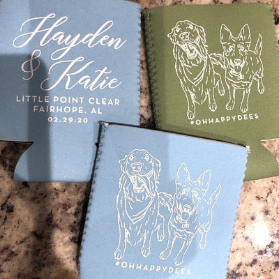 Neoprene Custom Dog Portrait Can Coolers