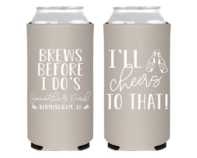 Brews Before I Do's Foam Slim Can Cooler 2114