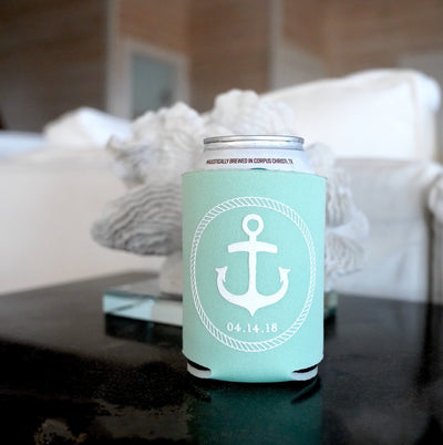 Simple Nautical Rope Wedding Can Cooler