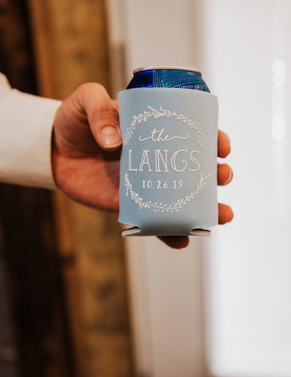 Hand-Drawn Wedding Venue Illustration Can Coolers