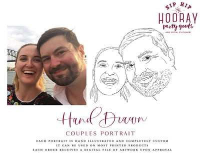 Hand-Drawn Couples Portrait