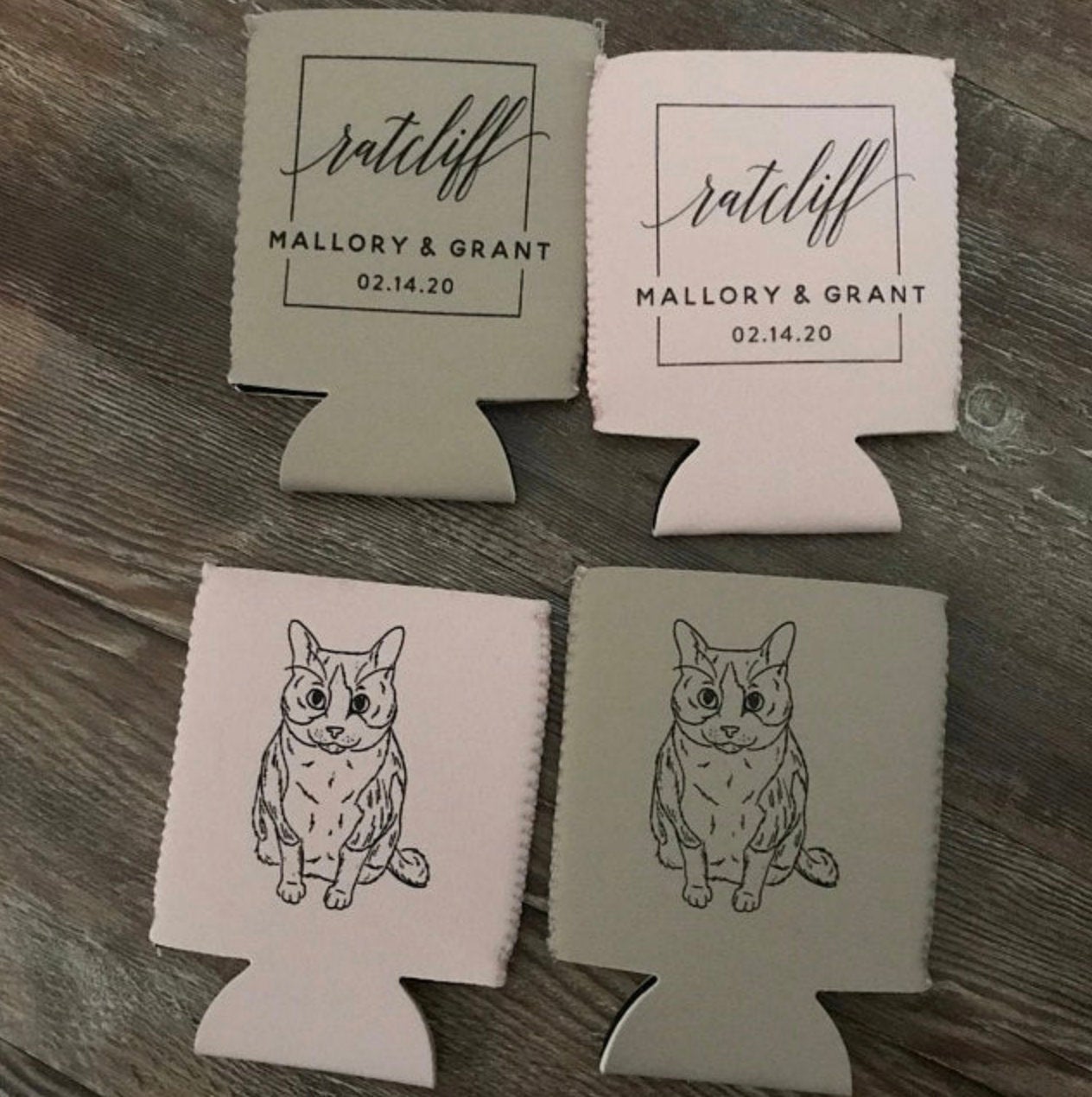 Neoprene Custom Cat Portrait Can Coolers