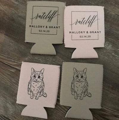 Neoprene Custom Cat Portrait Can Coolers
