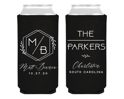 Modern Duogram Foam Slim Can Coolers Design #2129