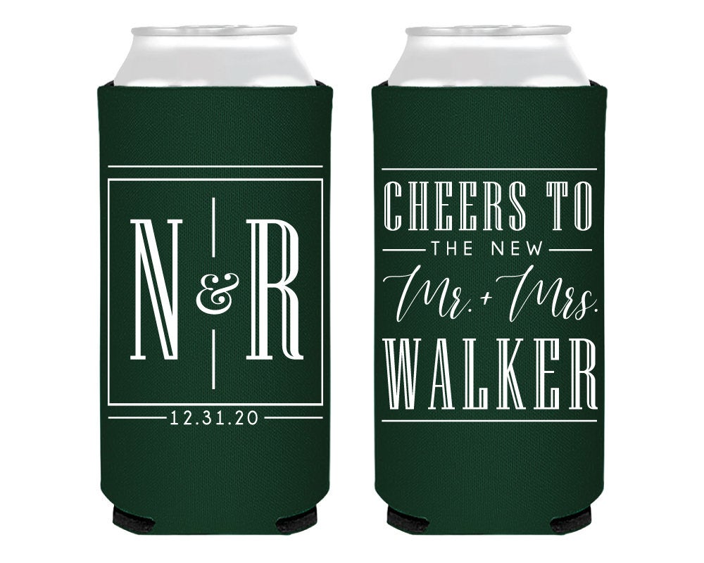 Cheers To The New Mr&Mrs Foam Slim Can Coolers #2130