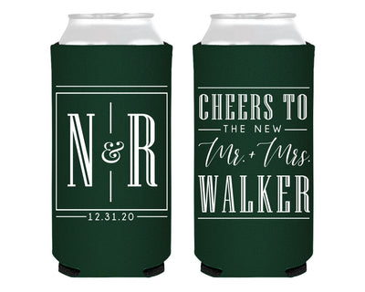 Cheers To The New Mr&Mrs Foam Slim Can Coolers #2130