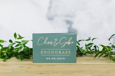 Last Name Guest Book with Foil