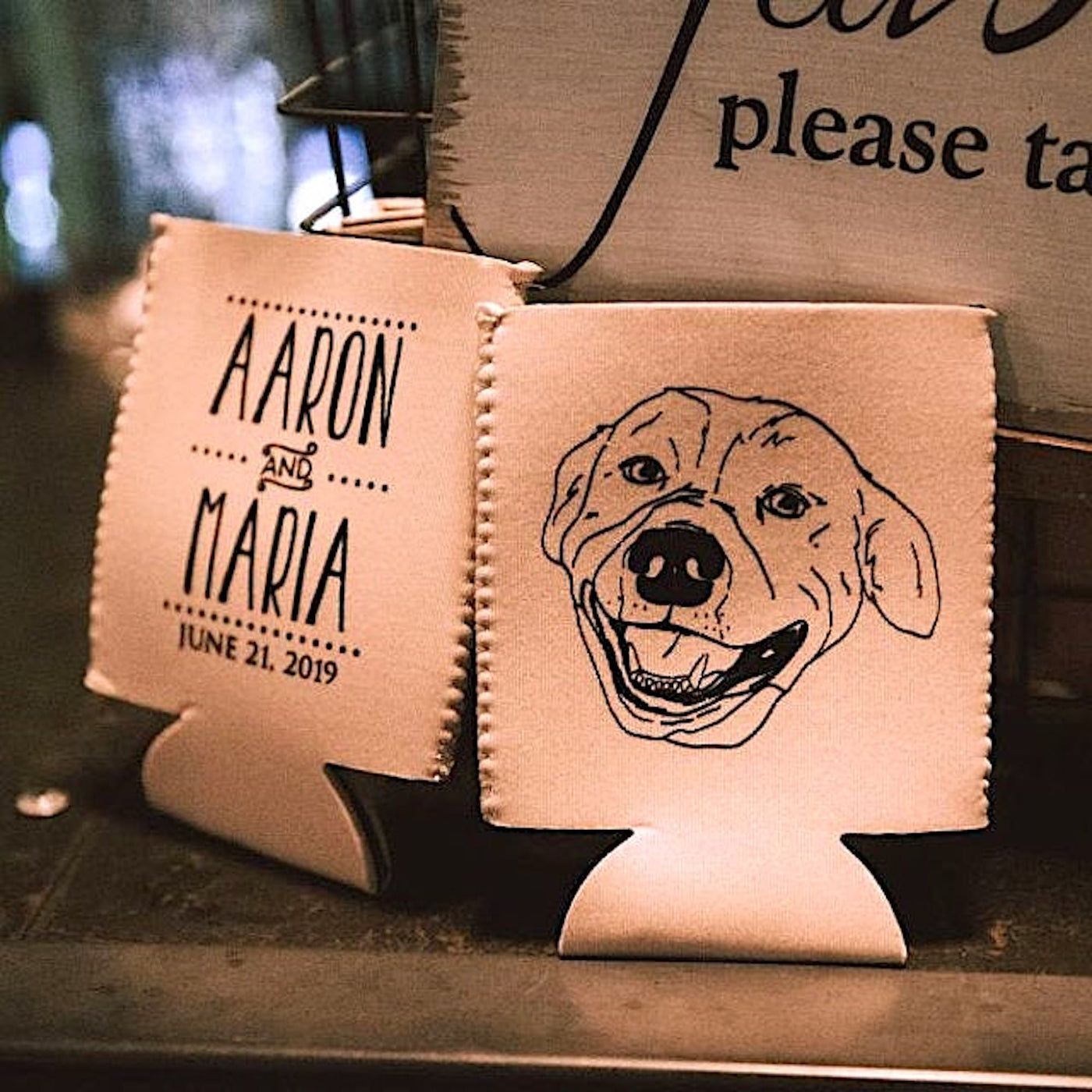 Neoprene Custom Pet Portrait Can Coolers
