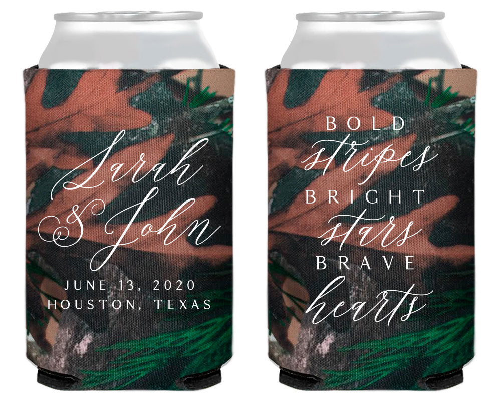 Stars & Stripes Camo Can Coolers #2133