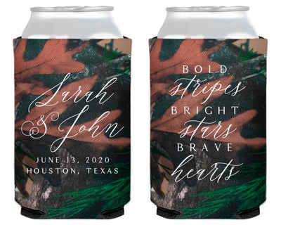 Stars & Stripes Camo Can Coolers #2133