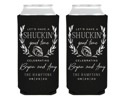 Shuckin Good Time | Wedding Foam Slim Can Cooler #0147