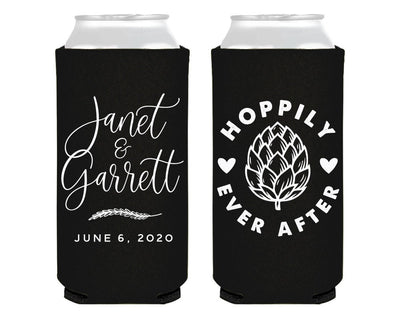 Hoppily Ever After Craft Brewery Foam Slim Can Coolers #0128