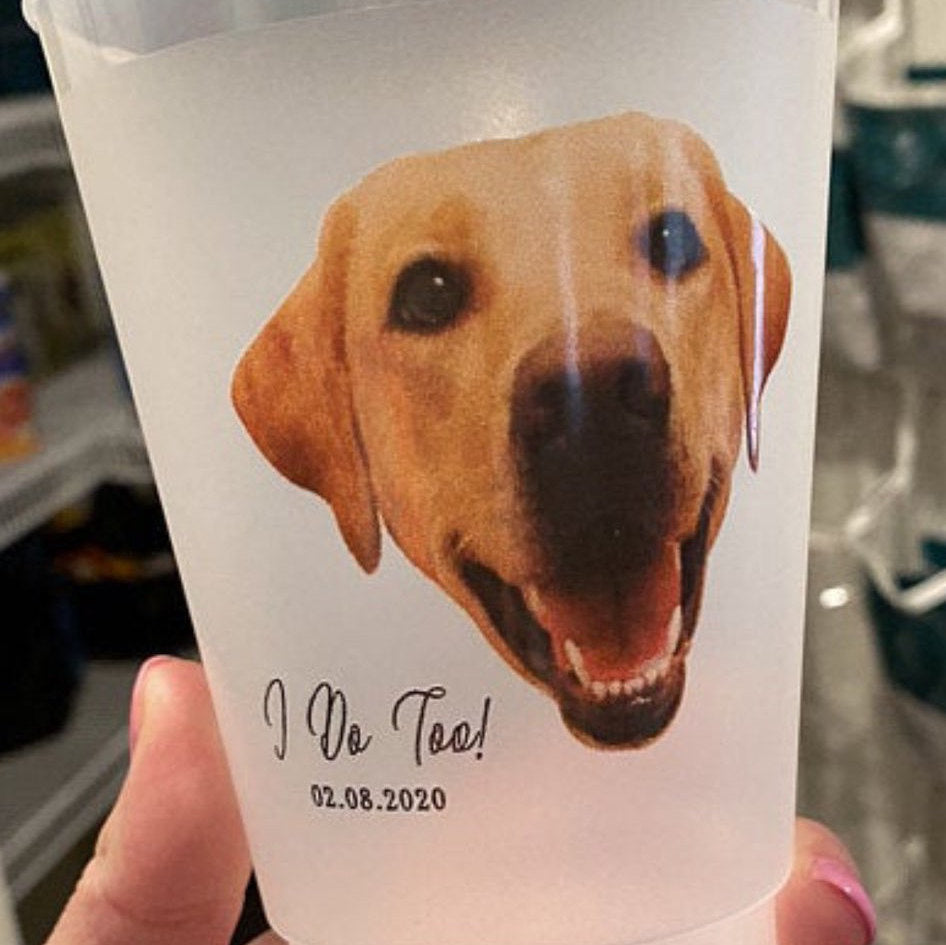 Full Color Dog Photo 16oz Frosted Cups