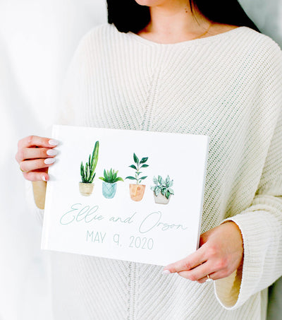 Full Color Succulent Wedding Guest Book