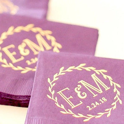 Custom Skyline Wedding Napkins #1827