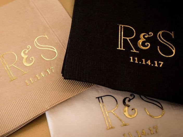 Custom Skyline Wedding Napkins #1827