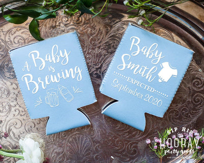A Baby is Brewing Baby Shower Neoprene Can Cooler Design