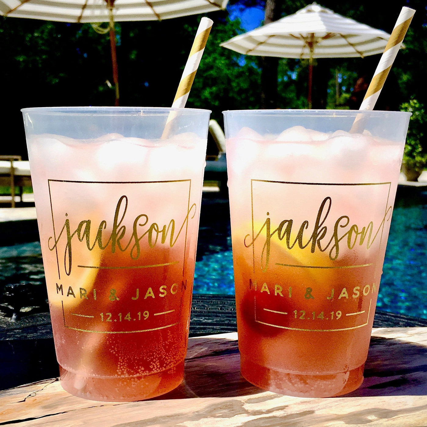 Personalized Last Name 16oz Frosted Cups #1972