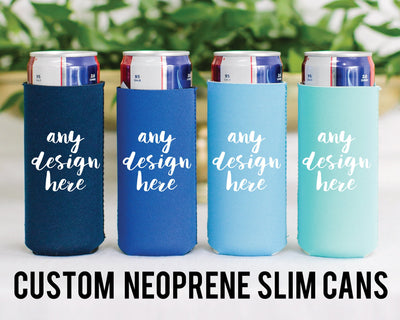 Unique Custom Party Favors Neoprene Slim Can Coolers