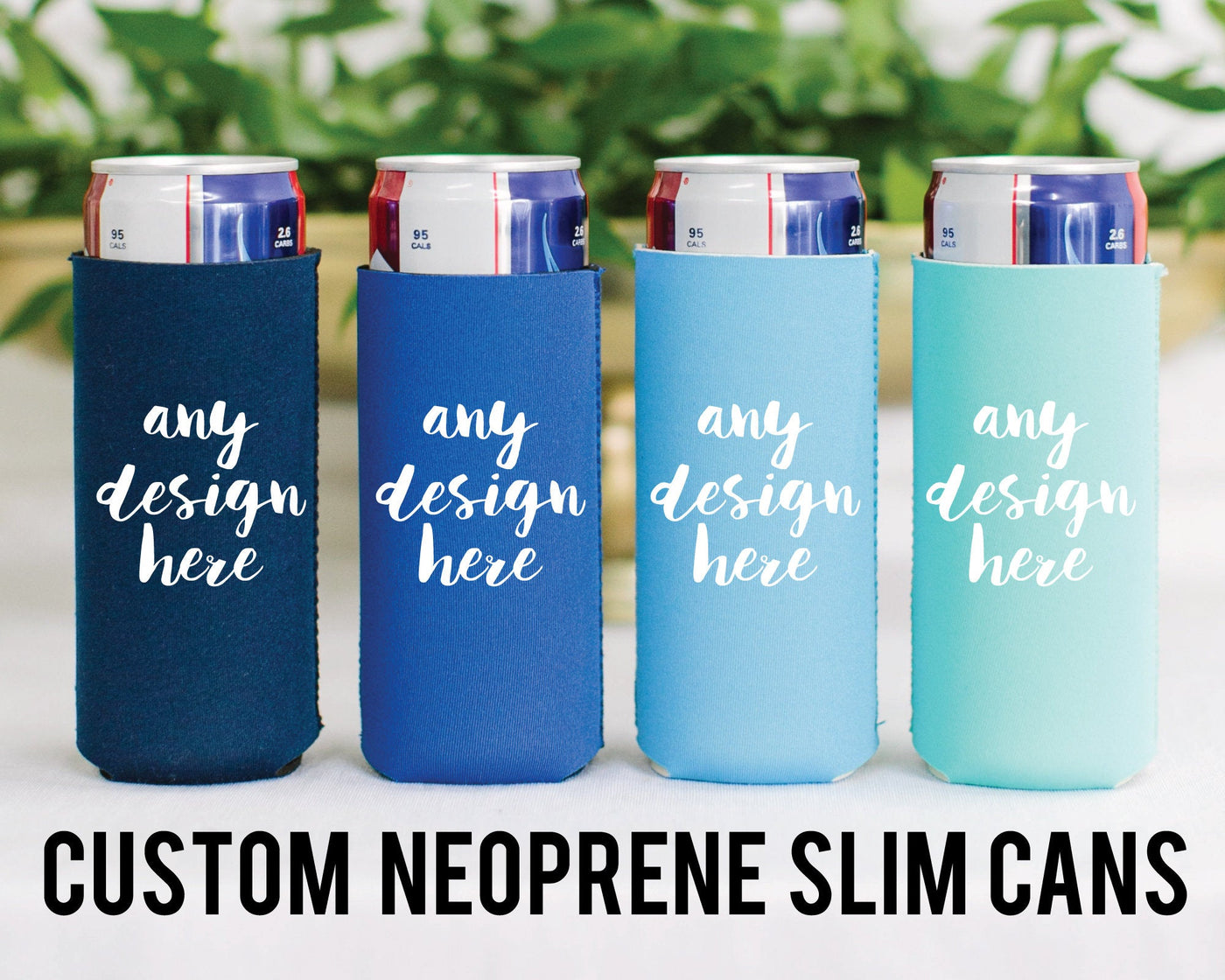 Custom Pet Drawing Neoprene Slim Can Coolers