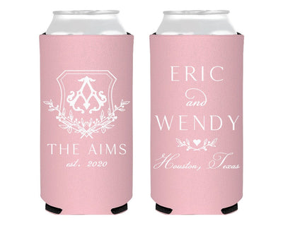 Custom Monogrammed Foam Slim Can Coolers #2127