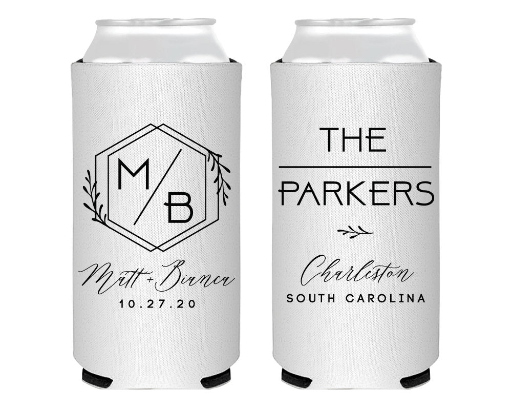 Modern Duogram Foam Slim Can Coolers Design #2129