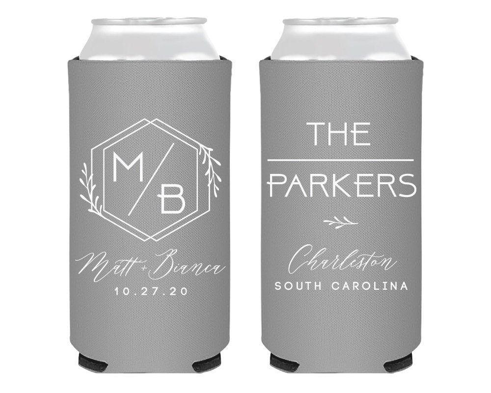 Modern Duogram Foam Slim Can Coolers Design #2129