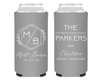 Modern Duogram Foam Slim Can Coolers Design #2129